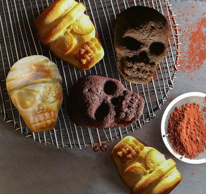 enttgo Skull Cake Pan, 6 Cavity Silicone Mold, Pirate Skull Molds For Baking, Halloween, Birthday Party