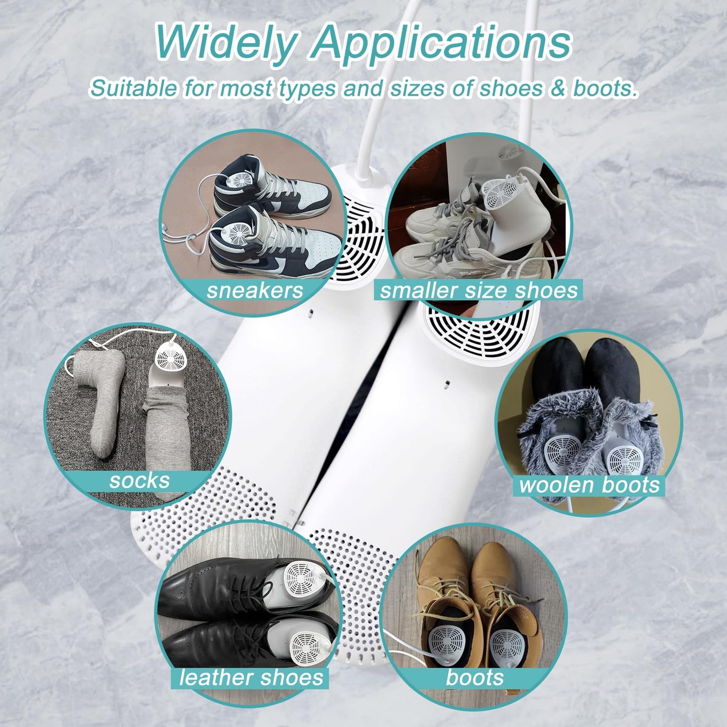 Electric Shoe Dryer and Deodorizer with Timer - Shoes Boots Warmer Socks Gloves Dryer, No Noise Fan | UK Plug