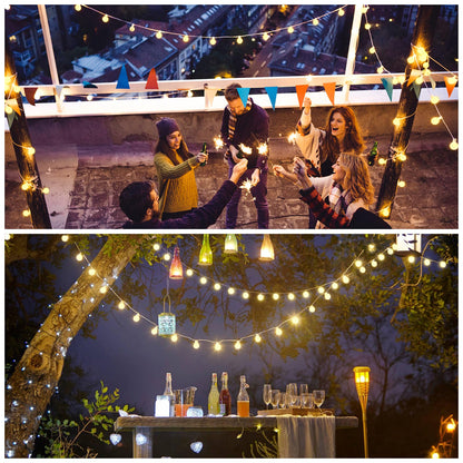 JMEXSUSS 100 LED Connectable Globe String Lights Indoor Bedroom, 33ft Warm White Christmas Lights Plug in with Remote, 8 Mode Hanging Fairy Lights Outdoor for Room Classroom Party Tree Christmas Decor