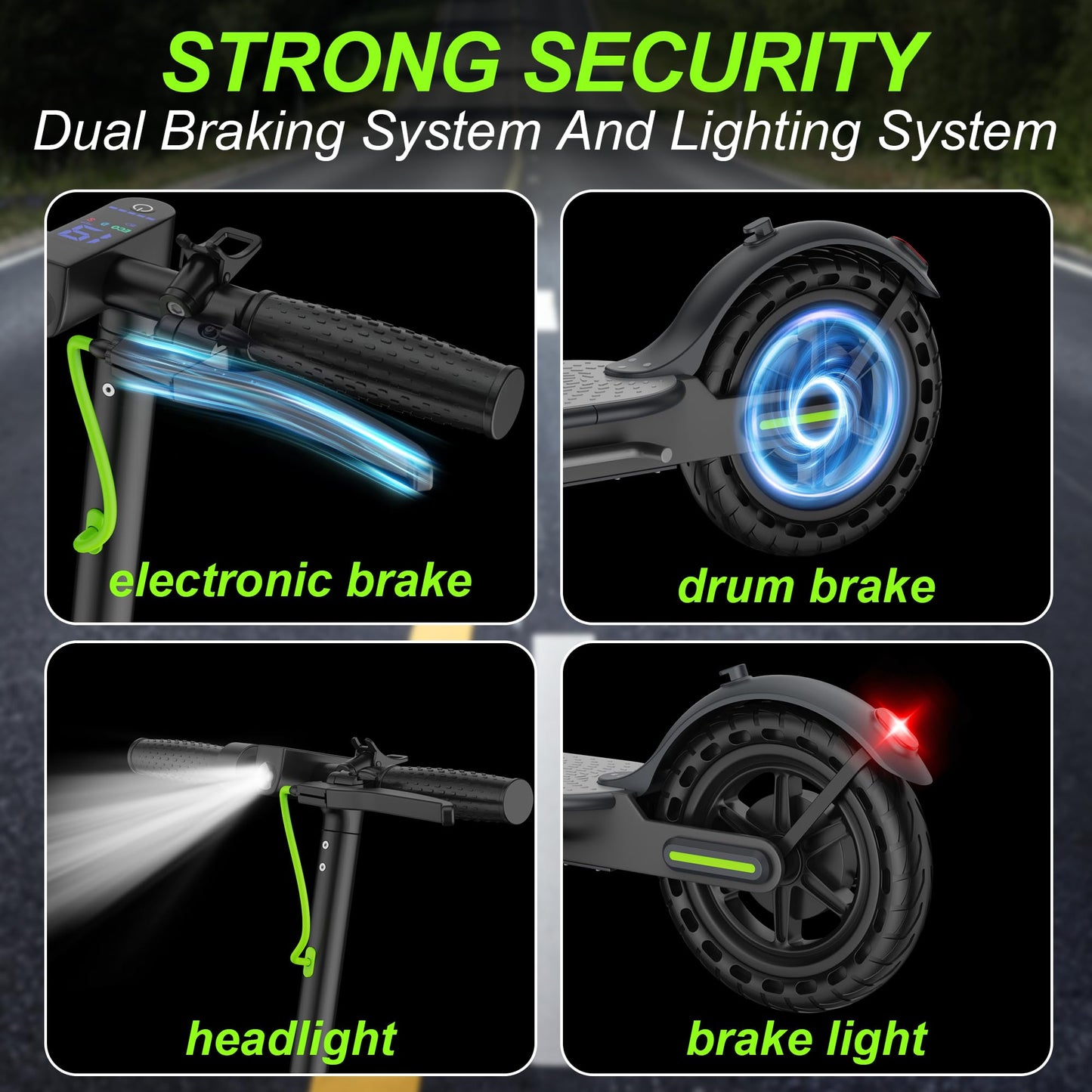 Aovowheel Electric Scooter for Adults, Folding E Scooter with 350W Motor 19 Mph Top Speed, Max 23 Miles Long Range, 8.5''Tires Commuting Scooters with Dual Brakes System, APP