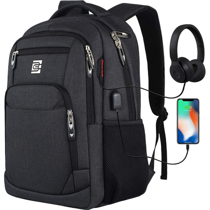 marcello Laptop Backpack with USB Charging&Headphone Port,Anti-Theft Business Backpack with Padded Shoulder Strap, Computer Rucksack for School/Work/Travel