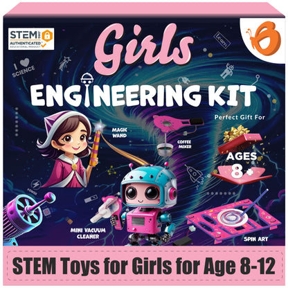 Butterfly EduFields 100+ STEM Projects | Girls Mini Engineering Kit for Ages 8 10 12 15 Years | Ultimate DIY Science Experiments for Kids | Educational Engineering Toys Best Birthday Gift idea