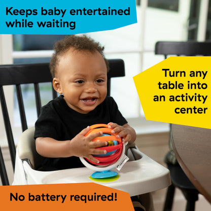 Baby Einstein, Sticky Spinner Booster & High Chair Activity Toy, Rattle, Sensory Play, Visual Stimulation, Spinning Wheel, Suction Cup Base, BPA-Free, Ages 3 Months+