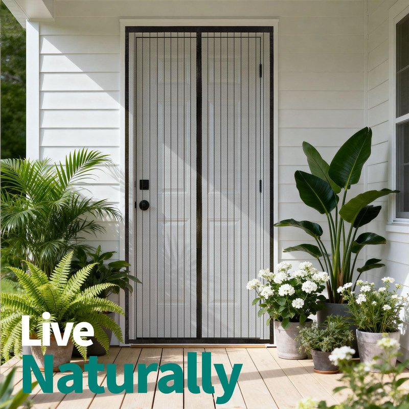 CLOPOMIC Magnetic Screen Door 36x80 Inch, Heavy Duty Door Screen Mesh with Magnetic Closure, Easy Install Hands-Free Screen for Sliding & Front Door, Pet & Kid Friendly, Keep Bugs Out