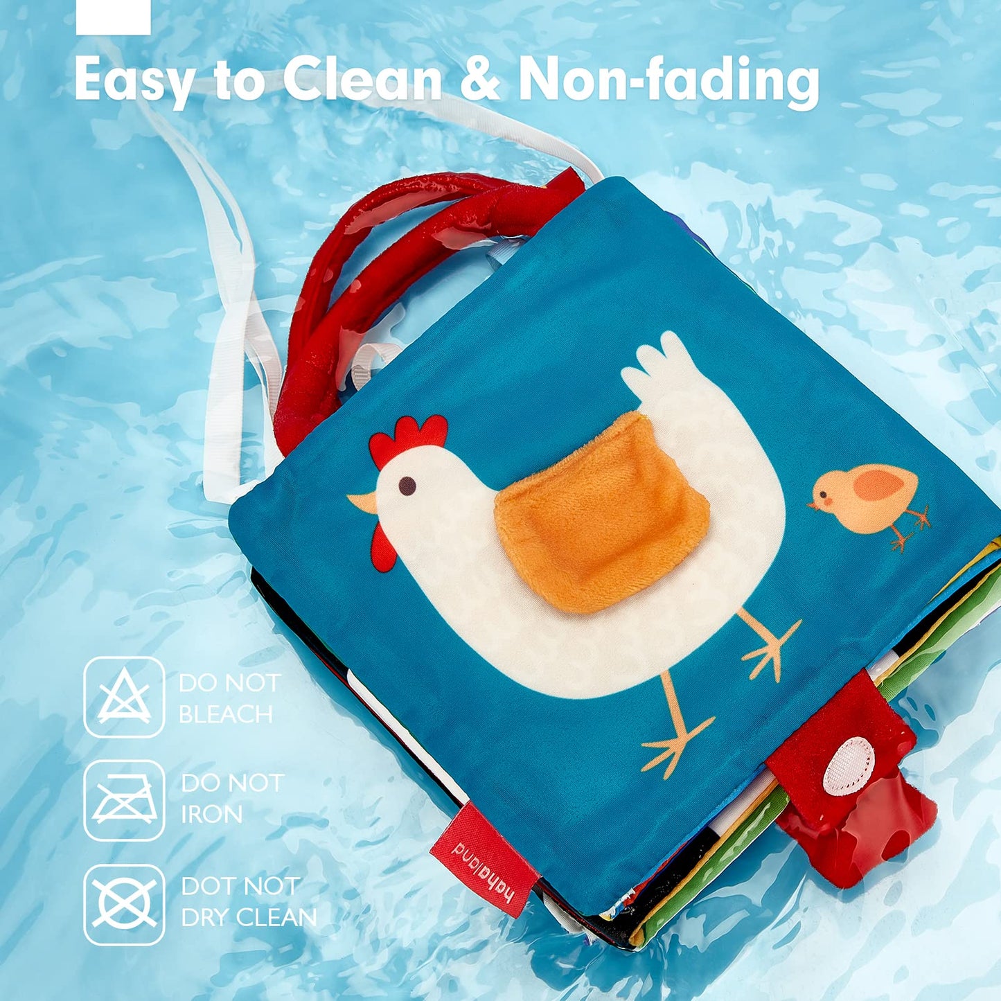 hahaland Baby Toys 0-6 Months - High Contrast Newborn Toys - Baby Tummy Time Books 0-6 Months with Crinkle, Squeaky Sounds, Touch Feel, Visual Stimulation - Baby Shower Gifts