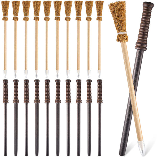 Chinco 20 Pcs Wand Pencils Party Favors Witch Broom Pencils Bulk Set, Halloween Wand Theme Birthday Goody Bag Filler Favors for Kids Teen Tween Boys Girls School Rewards