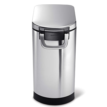 simplehuman CW1886 30L 15KG Large Pet Dog Dry Food Storage Container Bin, Lid-Mounted Measuring Scoop, Airtight Seal, Pet-Proof Lock, Removable BPA-Free Inner Bucket, Brushed Stainless Steel