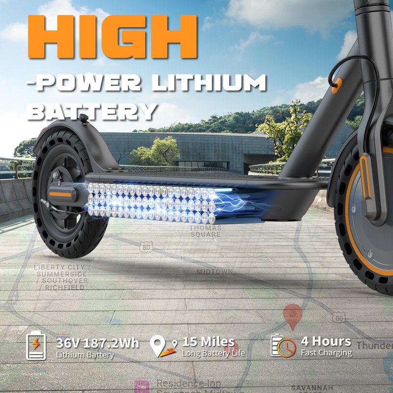 Electric Scooter for Adults, Max Speed 19 MPH, Up to 15 Miles Range, 350W Motor Adult E-Scooter, 8.5" Solid Tire, Foldable Scooter with Dual Braking, Smart APP, Light Control for Campus, Commuter