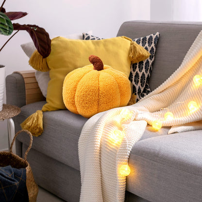 Queekay 2 Pcs Simulated Pumpkin Pillow Plush 3D Cushion Fall Halloween Decoration Pumpkin Stuffed Throw Pillow for Autumn Thanksgiving Christmas Home Sofa(Ginger,11 x 9.5 inch)