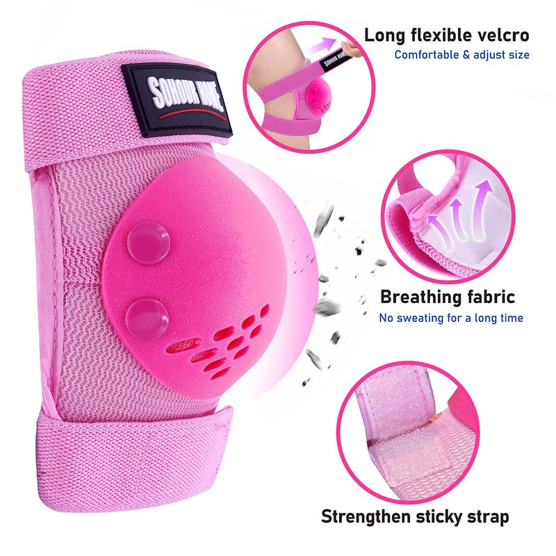 SOHOUR HOME Kids/Youth Knee Pads Elbow Pads Wrist Guards 3 in1Protective Set, for 3-15 Years Child Roller Skates, Cycling, Inline Skating, Skateboard, BMX Bike, Balance Bike, Scooter Riding Sports