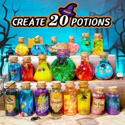LDomet Magic Potions Craft Kit for Kids - Mix 20 Glow Witch Bottles, Fairy Magic Potions Making Kit - Christmas Decorations Birthday Gifts for Girls Boys 6 7 8 9 10+