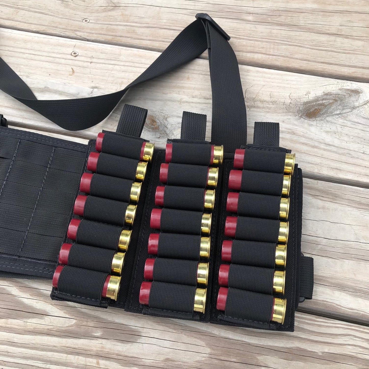 Dragonjie 6 Packs 7 Rounds Shell Card Holder Cartridge Pouches | 12/20 Ga Side Saddle Shell Carrier for Rifle Shotgun Cartridge | with Molle Utility Pouch Hook and Loop