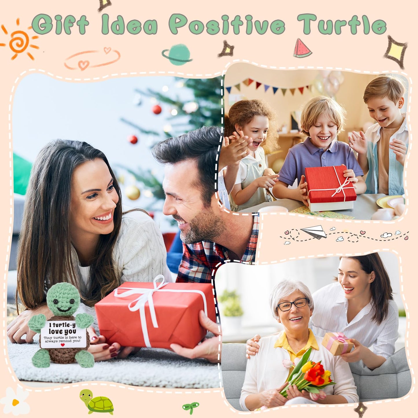 Mini Funny Turtle Valentines Day Gifts for Him Her, Wife Husband Girlfriend Boyfriend I Love You Gift, Couples Anniversary Birthday Gifts Ideas for Men Women, Crochet Turtle Valentines Decorations