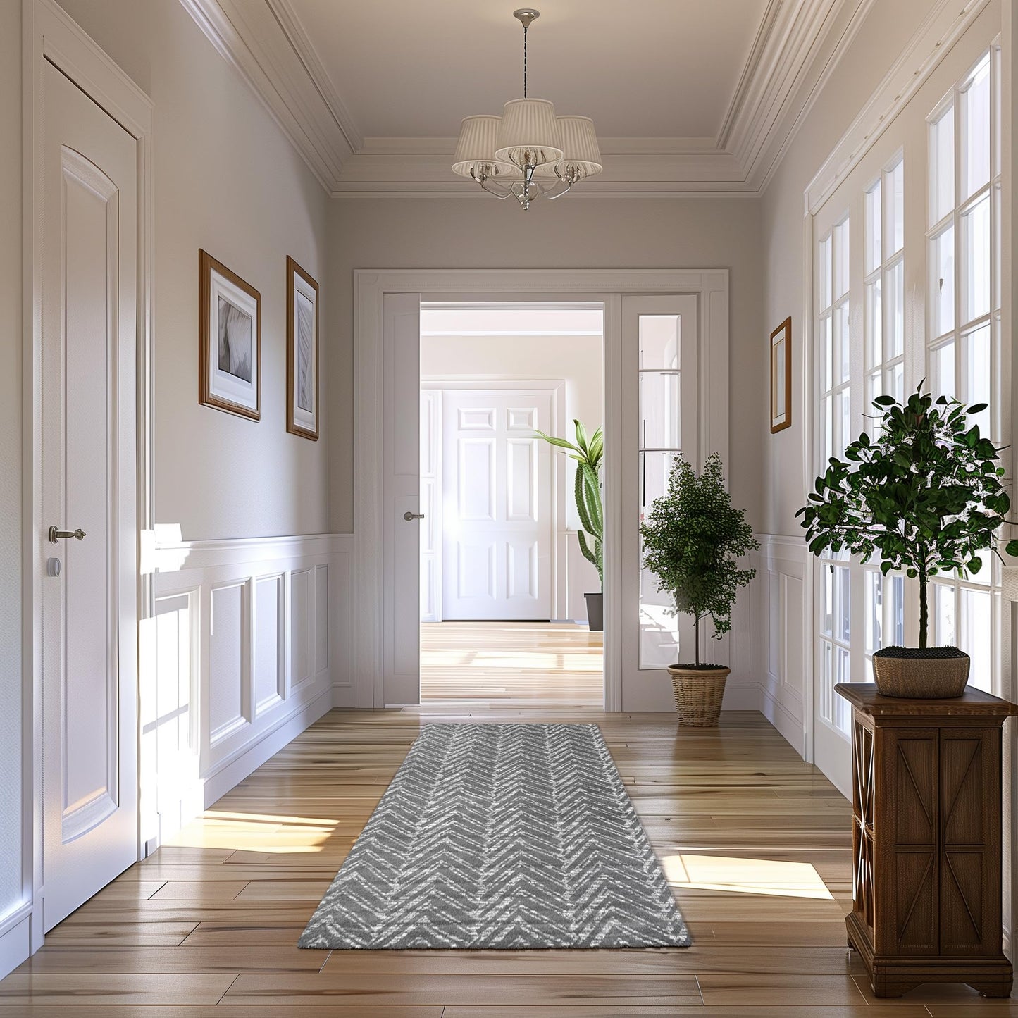 Nuloom Rosanne Dark Grey/Ivory, 8' x 10', Chevron, Soft and Cozy, High Traffic, Stain Resistant, Easy Clean, Durable Area Rug for Bedroom, Living Room, Dining Space, Den, Foyer, Entryway