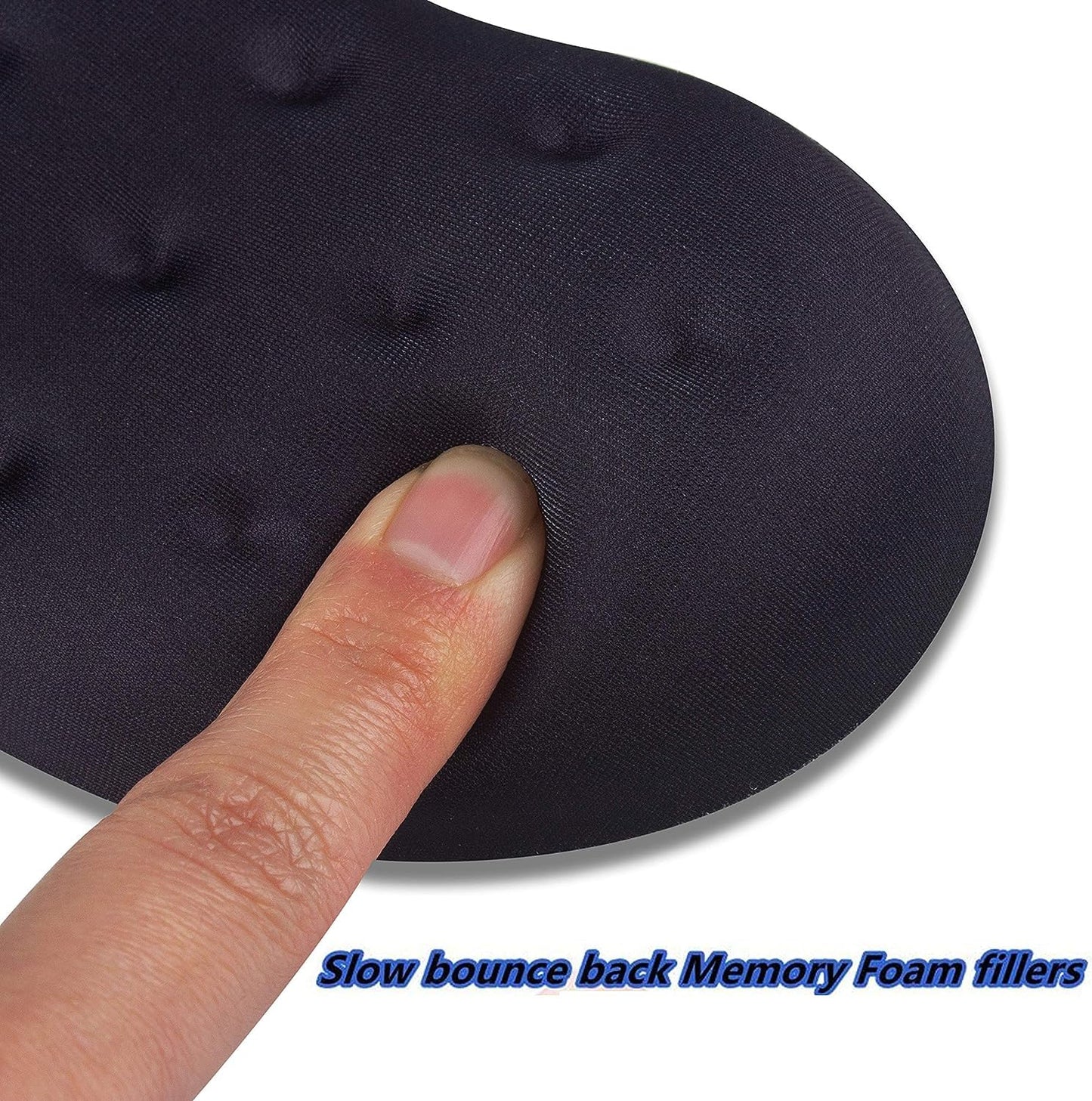 BRILA Ergonomic Memory Foam Mouse Wrist Rest Support Pad Cushion for Computer, Laptop, Office Work, PC Gaming - Massage Holes Design - Wrist Pain Relief (Black Mouse Wrist Rest)