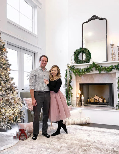 Adult Tulle Skirt Mesh Layered Short Dress for Wedding Party Evening Bridesmaid Sister Costume Blush L