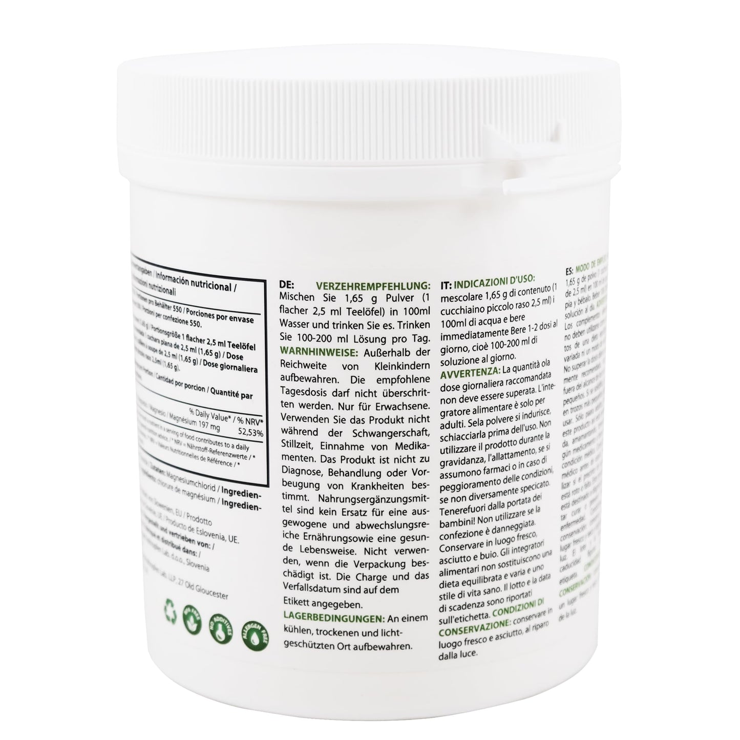 2 Pounds / 907 g Magnesium Chloride Powder | Hexahydrate | Pharmaceutical Grade Ingredients | Crystal Powder | Pure Ph. EUR., BP, USP, 100% - Muscle Pain Relief | Heiltropfen®