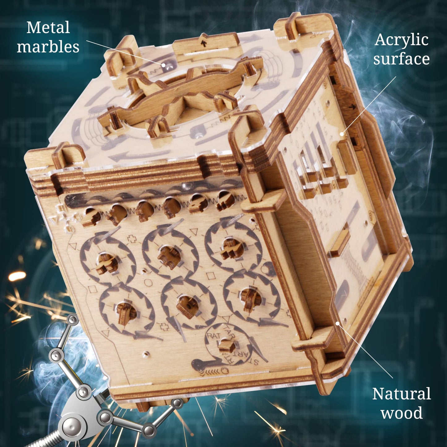 iDventure Cluebox - Cambridge Labyrinth - Escape Room game - Puzzle box - 3D wooden puzzle - gift box - maze puzzle - 3D puzzles for adults - brain teaser - birthday gift gadget for men - money box