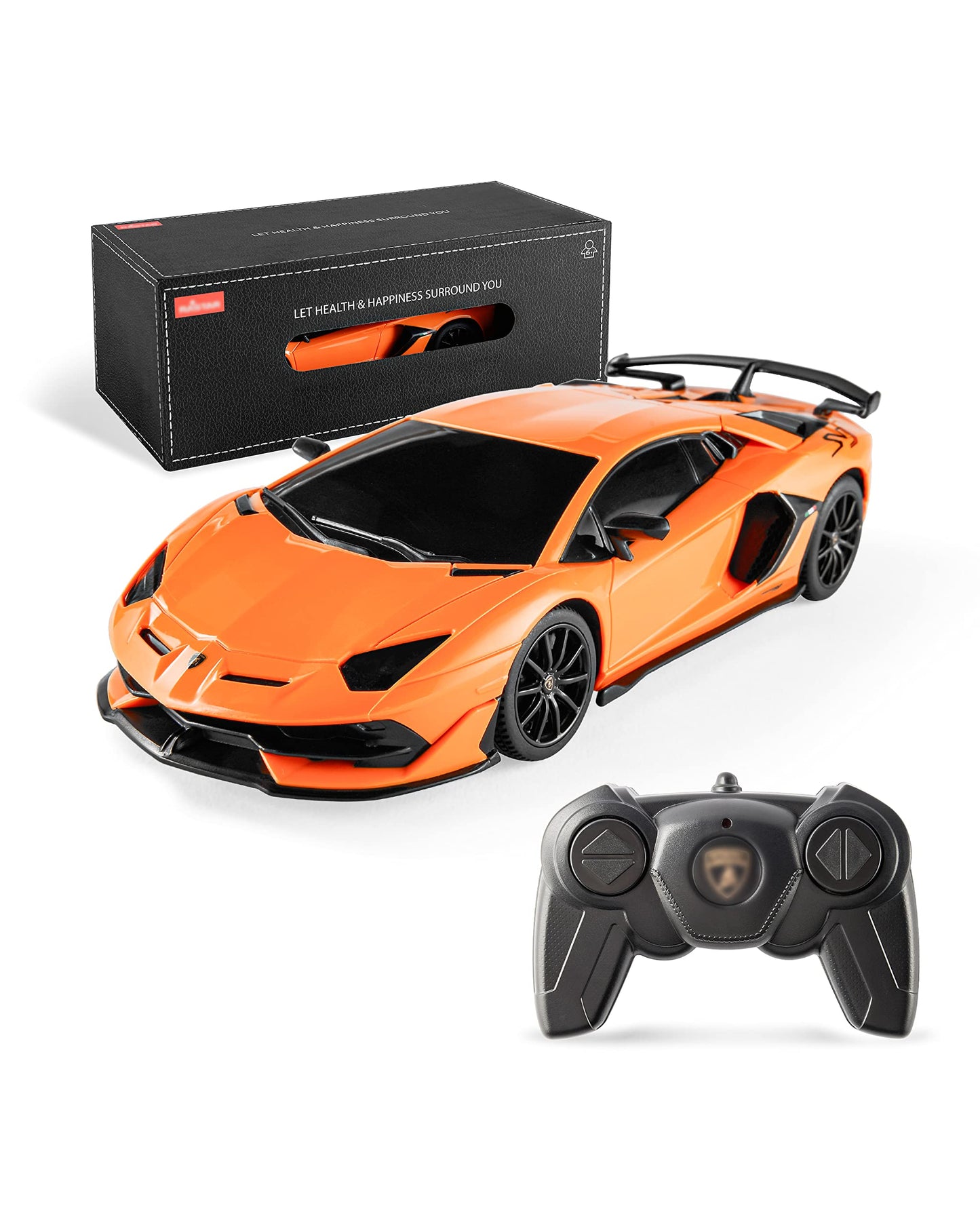 BEZGAR Remote Control Car Licensed RC, 1:24 Lambo Toy Car for Kids, Lambo Aventador SVJ Remote Control Model Electric Sport Racing Hobby Toy for 3 4 5 Year Old Boy Birthday Gift (Orange)