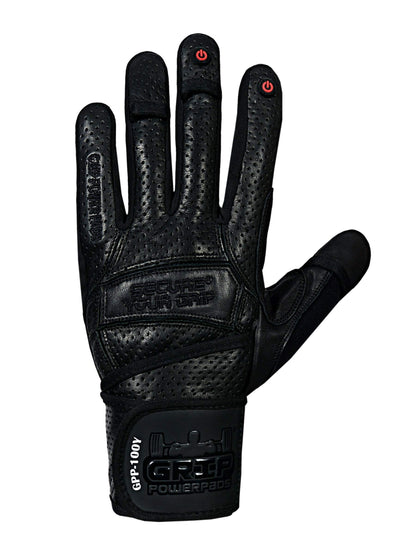 Elite Leather Gym Gloves with Built in 2" Wide Wrist Wraps Grip & Design for Weightlifting Power Lifting Bodybuilding & Strength Training Workout Exercises