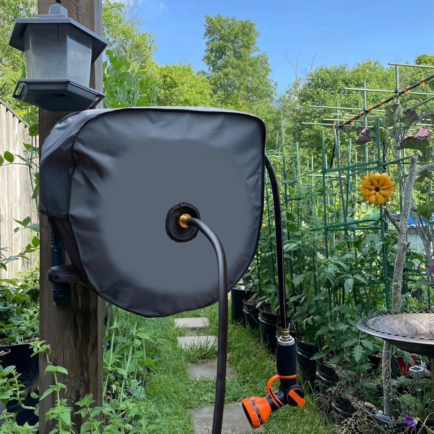 Giraffe Tools AW40 Garden Hose Reel Cover UV Resistant, Waterproof and Anti-Fading Cover for Water Hose Reel