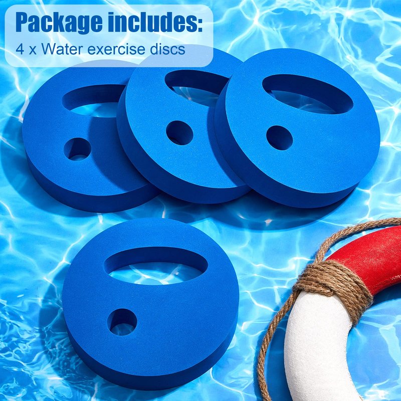 2 Pcs Water Exercise Discs Weights for Pool Exercise Set EVA Foam Water Aerobic Equipment Hand Held Swim Disc for Pool Aerobics Fitness, 7.1 Inches in Diameter (Blue)