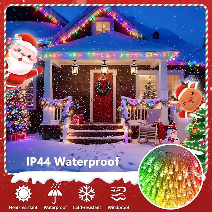 Smart Color Changing Christmas Lights, 188FT 600LED App Control RGB LED String Light with Remote & Timer, Twinkle Smart String Lights Waterproof Christmas Decorations