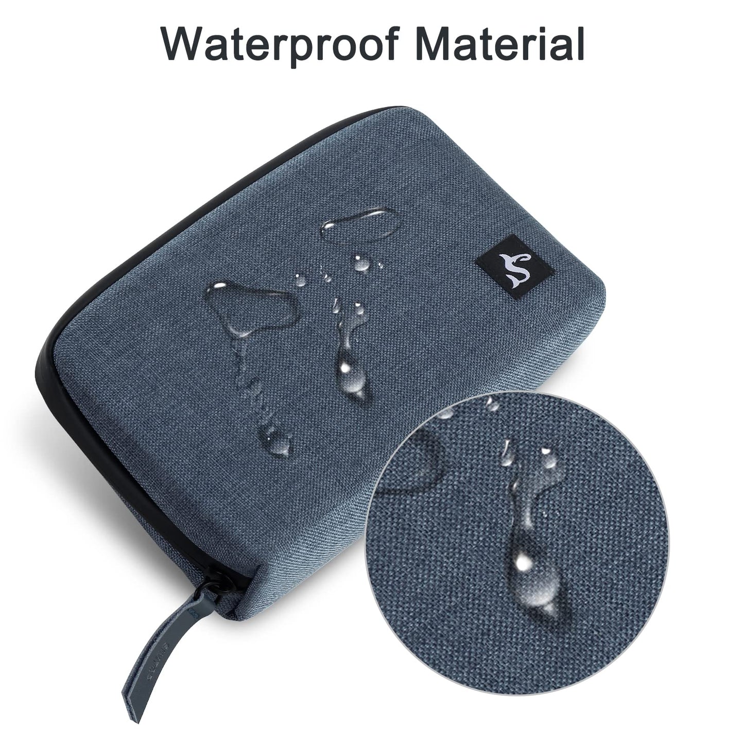 Electronic Organizer Travel Case – Waterproof Cable Bag for Cord, Charger, Hard Disk, Power Bank – Small Tech Storage for Travel, Backpack, Business Trip, Airplane (Blue)