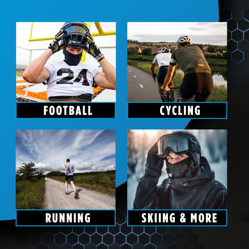 Sports Unlimited Adult/Kids Hood, Football Shiesty Mask, Ski Mask for Men and Women, Summer Balaclava (Warm/Cooling Options)