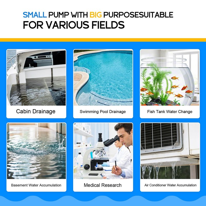 1100GPH Automatic Bilge Pump for Boats 12V Submersible Water Pump with Float Switch 1-1/8" Outlet