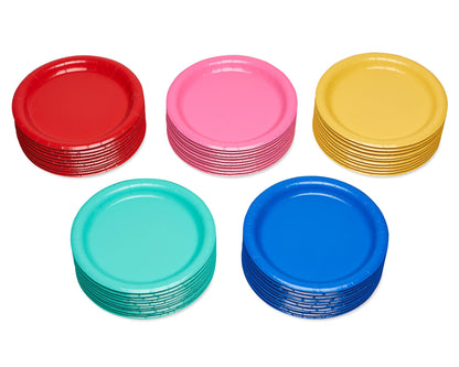 American Greetings 50-Count 7 in. x 7 in. Rainbow Paper Dessert Plates