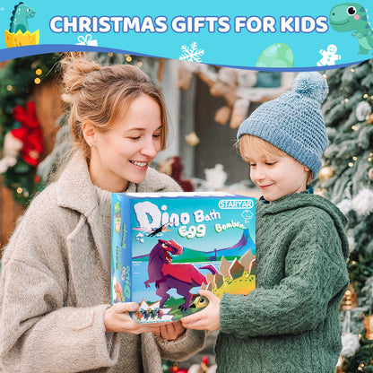 Bath Bombs for Kids with Surprise Toys Inside - 16 Pack Organic Dinosaur Bath Bombs Gift Set, Dinosaur Toys for Kid 3 4 5 6 7 8 9 Years, Bubble Bath Toys, Christmas Gifts, Stocking Stuffers for Kids