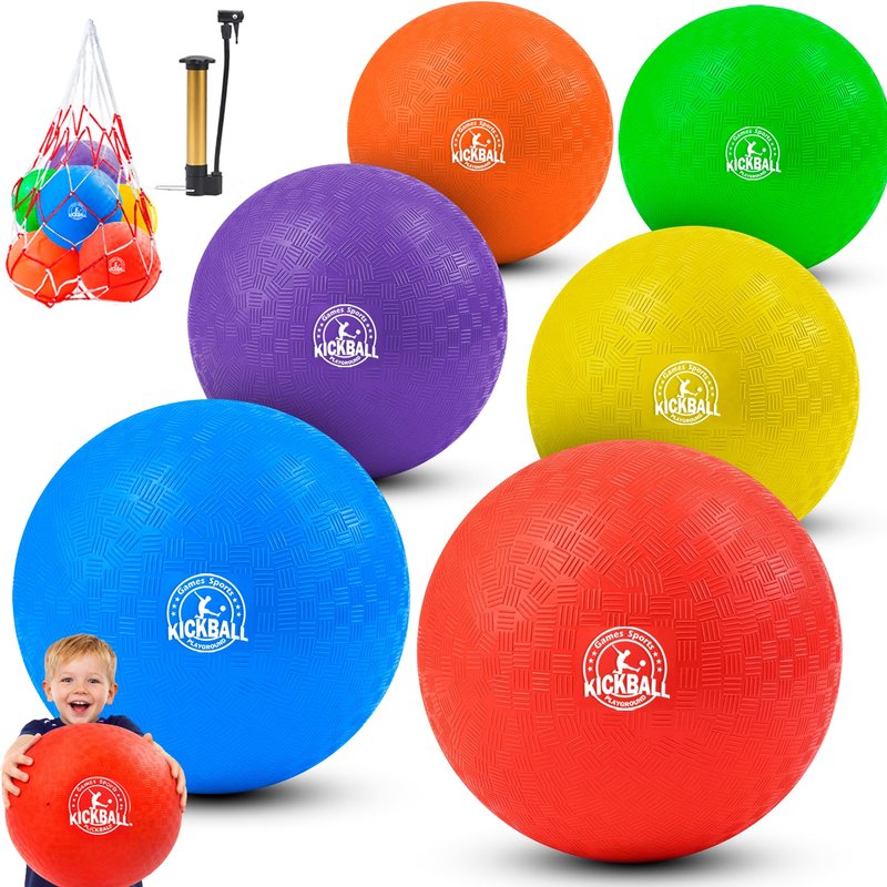 12 Inch Kickball Playground Balls, Durable Dodgeballs for Kids & Adults, Outdoor & Indoor Games with Pump, Bouncy Balls for School, Birthday Gift for Boys and Girls (1 Red Ball)