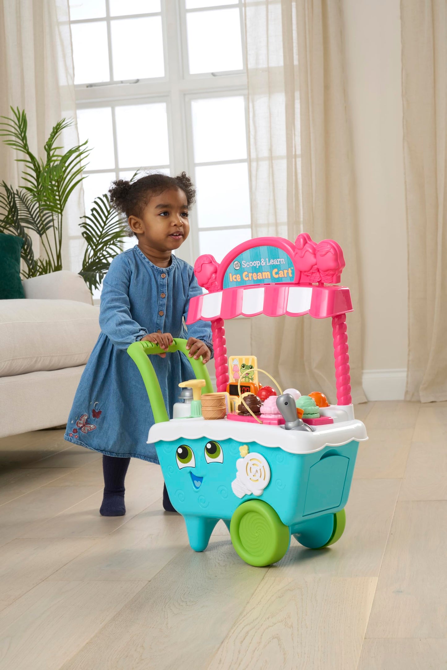 Leapfrog Scoop & Learn Ice Cream Cart, Pretend Toddler Toy for Role Play Food and Magic Ice Cream Scooper Scoop/Learn Cart Set, English Version