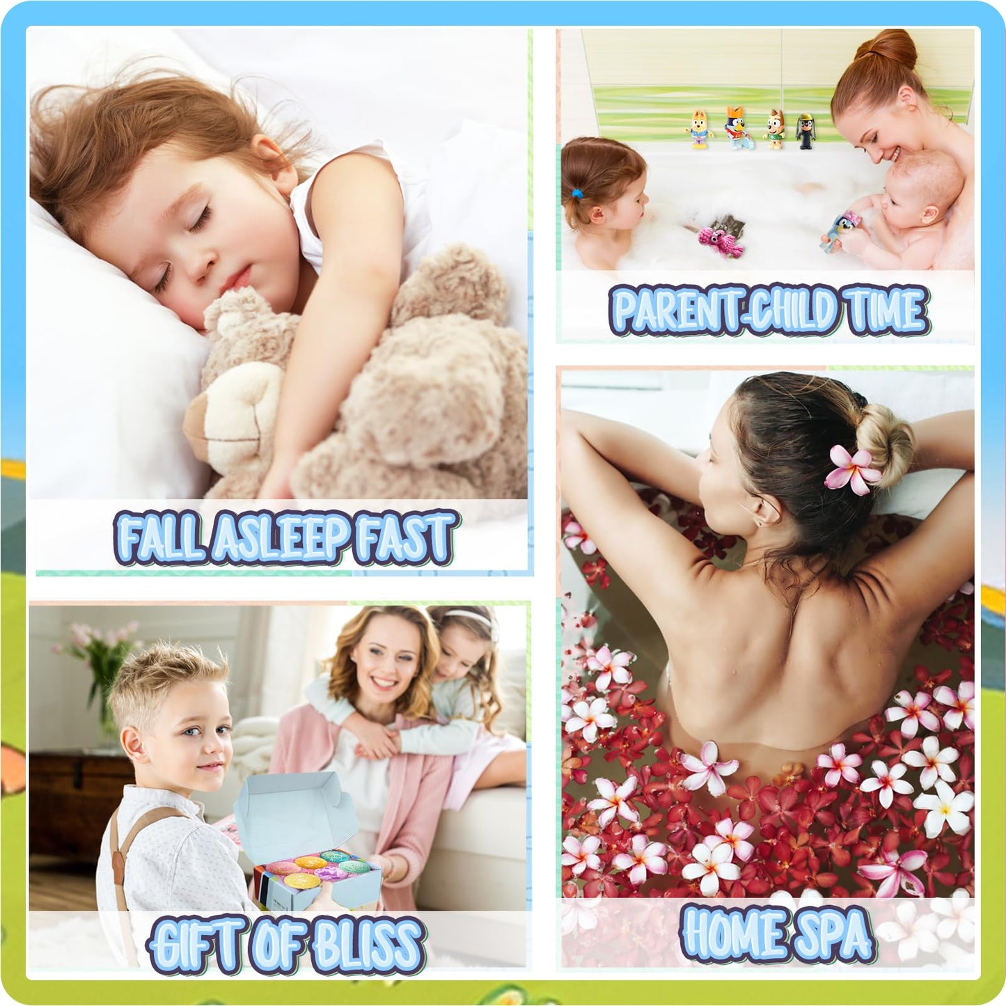 Bath Bombs for Kids: XXL Bath Bombs with Surprise Inside, Organic Bath Bombs Rich in Natural Essential Oils, Kids Bath Bombs Gift Set for Dry Skin Moisturize, Gifts Card for Kids (6 Pcs)