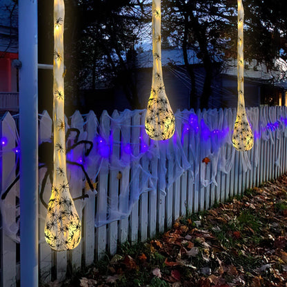 3pcs Halloween Spider Egg Sacs - 41 Inch Spider Egg Decoration with LED Lights for Yard, Lawn, Tree, Party, Indoor, Outdoor