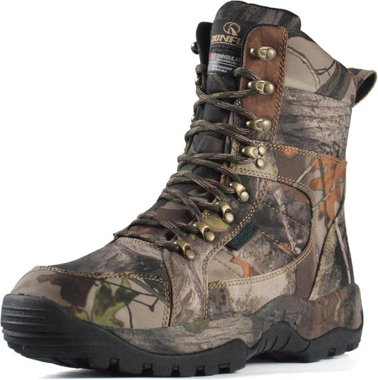 Men's Waterproof Hunting Boots - 8" Camo Insulated Hiking Boots with 200g Thinsulate