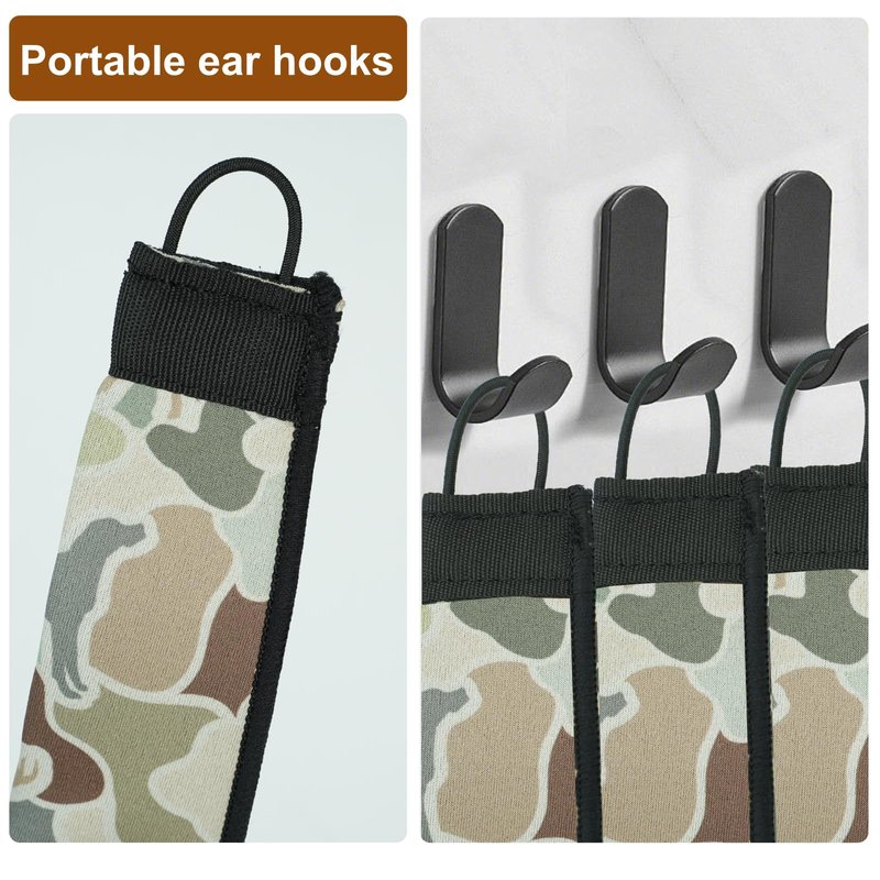 LERQDER Premium Neoprene Fishing Rod Sleeves-Durable,UV Resistance, Puncture Resistant, Rod Socks Protect Cover Casting, Spinning, Trolling Fishing Rods for Storage (4, Beige Camo, 60")