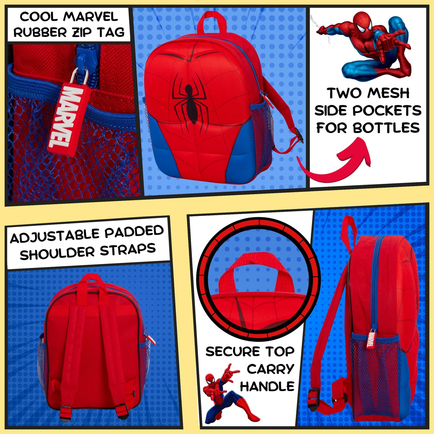 Spiderman Backpack 3D Plush School Bag Spidey Rucksack