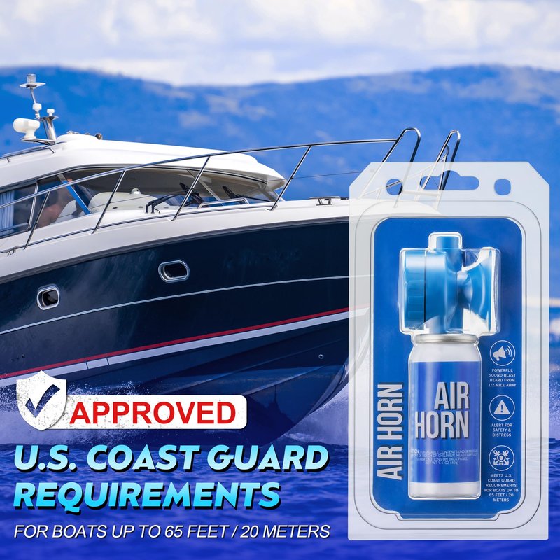 Saillong 1 Pack 1.4oz Marine Boat Air Horn, Loud Air Horns for Safety, Mini Small Blow Fog Bear Horn, Meet Coast Guard, Emergency Use for Marine Boating Sporting Events Outdoor Alarm