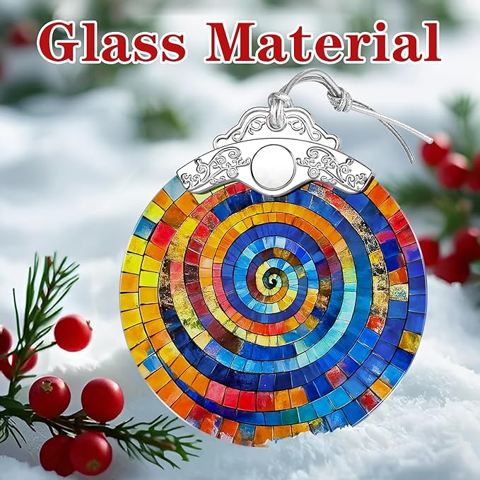Rainbow Spiral Ornament – Christmas Decoration & Christmas Ornament; Stained Glass Holiday Decoration (Holiday Present, Bauble Present, Gift Idea, Gift Exchange) | Heirloom Keepsakes