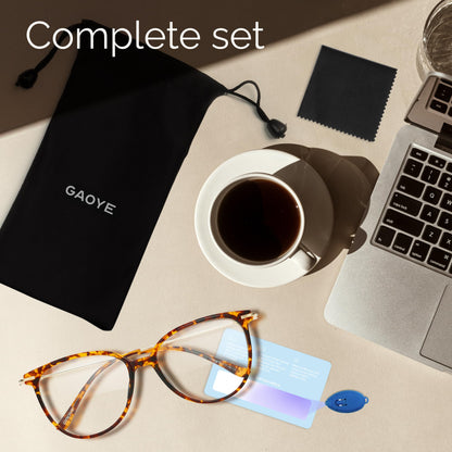 Gaoye Blue Light Blocking Glasses Women/Men, Fashion Round Cateye Frame UV Ray Filter Computer Gaming Glasses