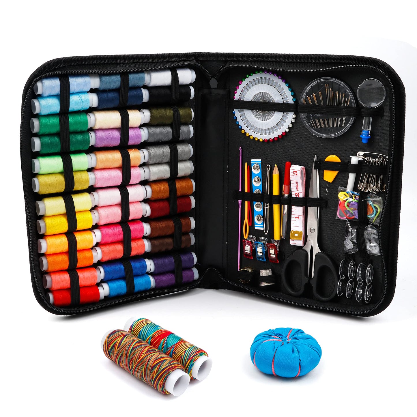 Sewing Kit, 182 Premium Sewing Supplies, 38 XL Thread Spools, Suitable for Traveller, Adults, Kids, Beginner, Emergency, DIY and Home By Inscraft