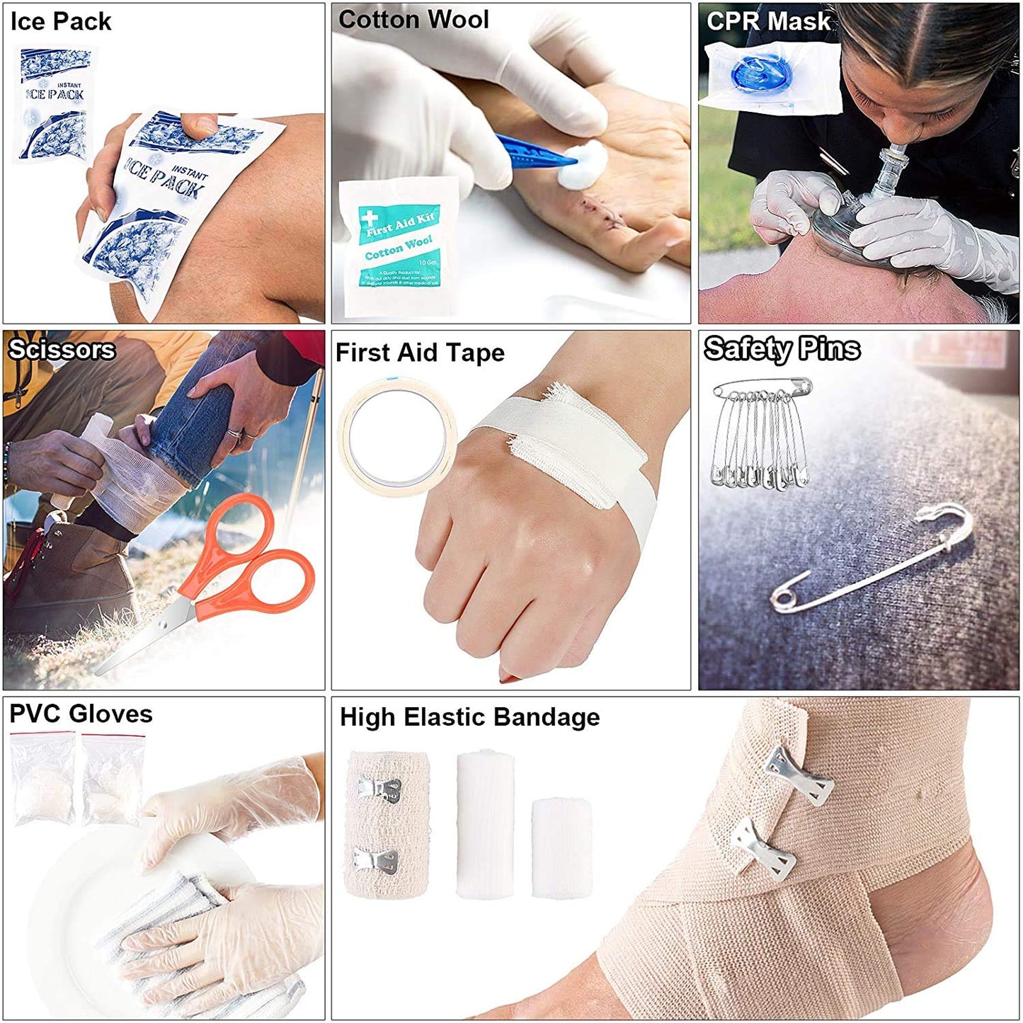 216 Pcs Survival First Aid kit, Professional Survival Gear Equipment Tools First Aid Supplies for SOS Emergency Hiking Hunting Disaster Camping Adventures (Green)