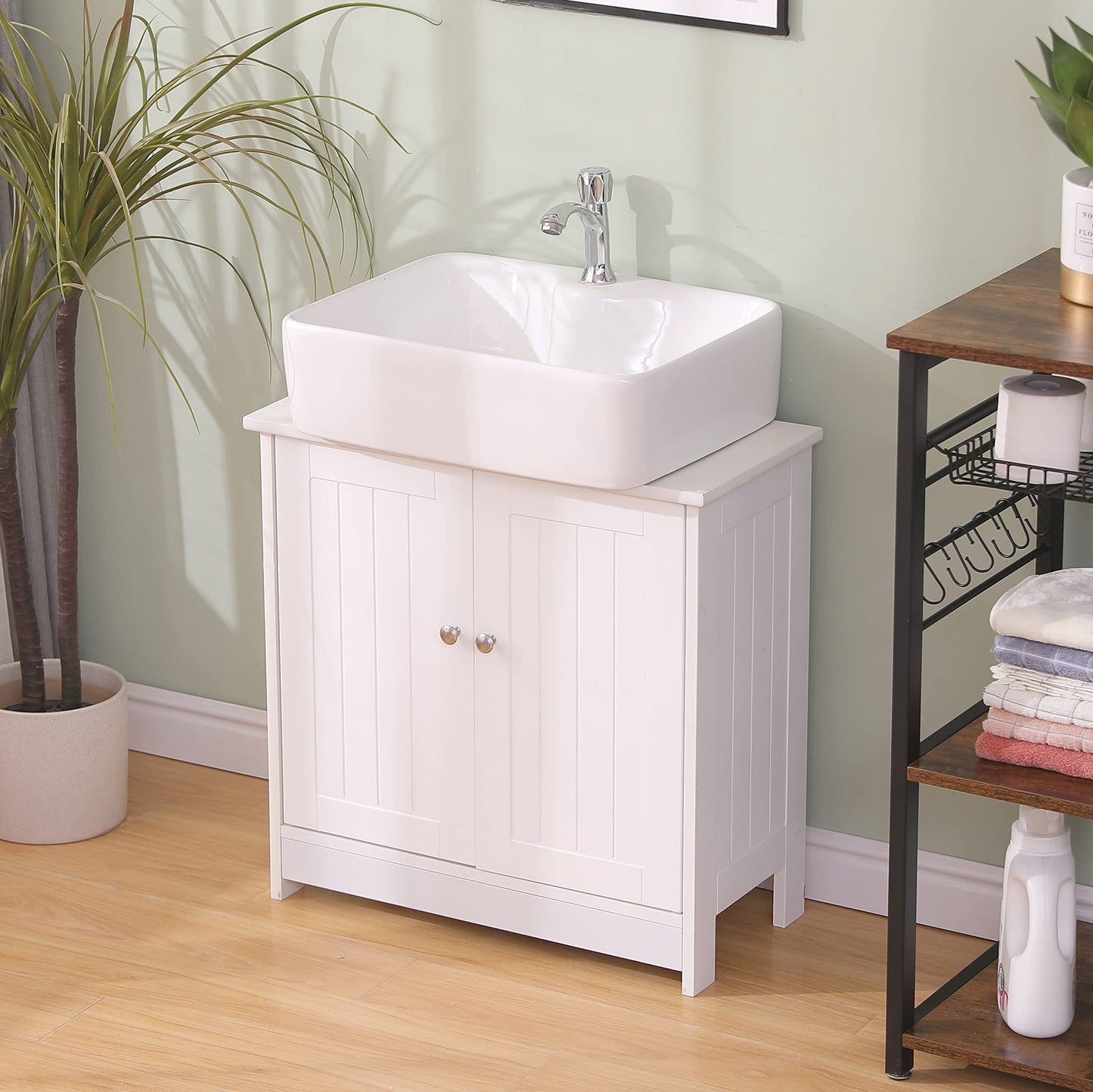 AVC Designs Bathroom Sink Cabinet Under Basin Unit Cupboard Storage Furniture White