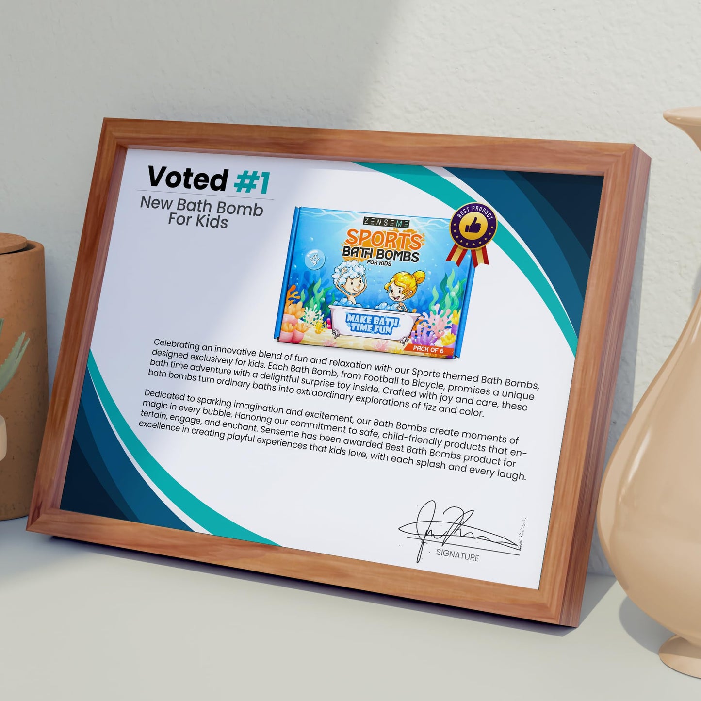 Bath Bombs with Toys Inside W/Educational Flash Cards - Bath Bombs for Kids - 2.5 oz Gift Set of 6 Scented Organic Handmade with Natural Essential Oils - Sports Surprise Inside by Zenseme