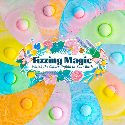 54 Pack Handmade Bath Bombs – 11 Vibrant Colors & 9 Unique Scents, Long-Lasting Fizzy Bubbles & Colorful Magic, 7-Minute Dissolve for Relaxation, Perfect for Birthdays & Summer Self-Care