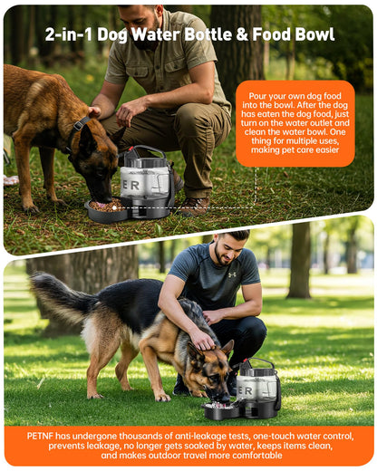 Portable Dog Water Bottle Bowl - 1600ml Travel Water Bowl Dispenser for Dogs Leak Proof, Suitable for Large Pet Drinking, A Must Have for Outdoor, Camping, Walking, Beach, Hunting, and Other Scenes