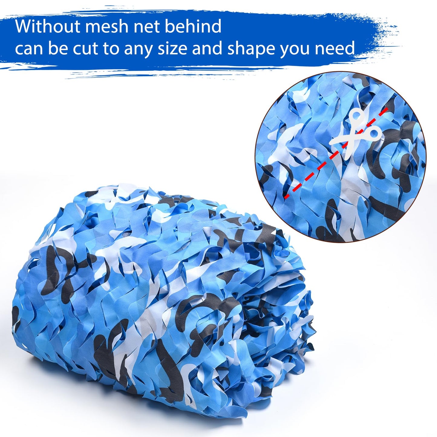 Yeacool Camo Netting Camouflage Net for Party Decoration Sunshade Camping Birthday Theme Boat Cover Beach Event(Ocean Camo, 19.7ftx19.7ft, 6m*6m)