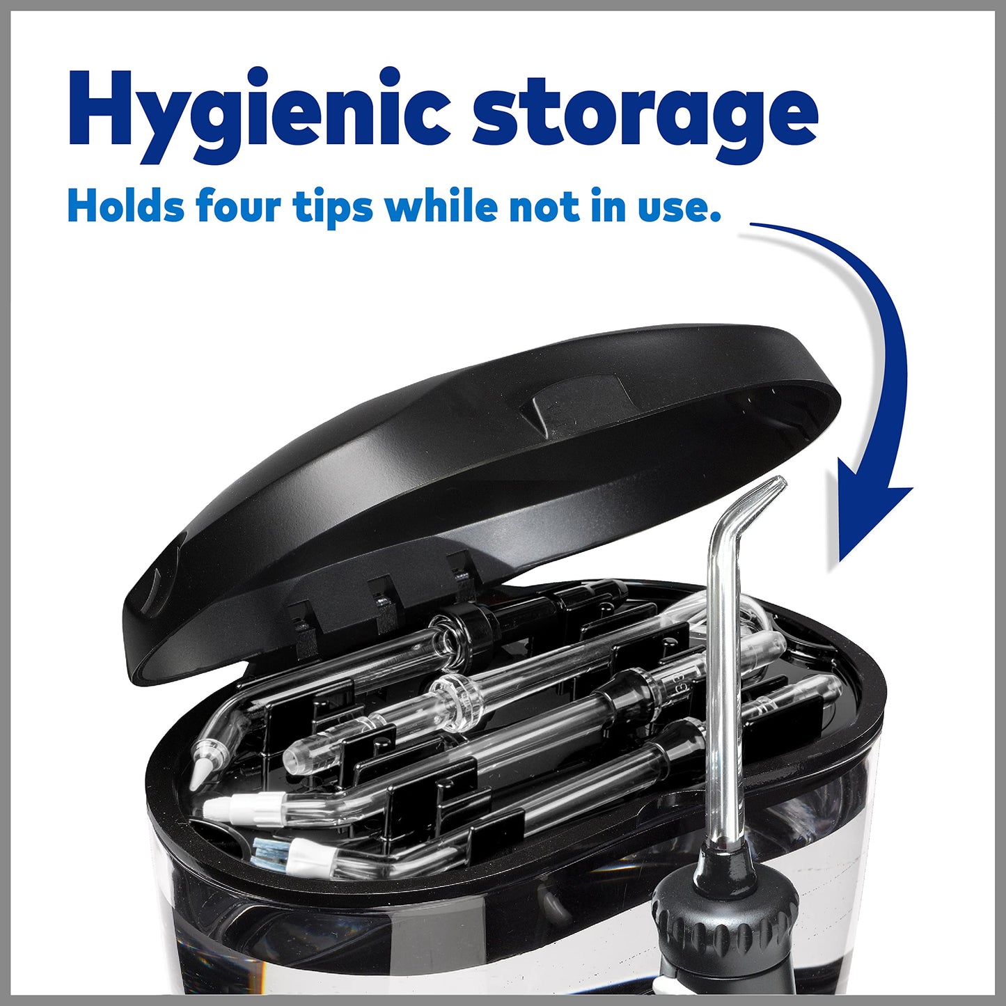 Waterpik Ultra Water Flosser, Black - 90+ Seconds of Flossing Time - 10 Pressure Settings, 360-Degree Tip Rotation - Includes Six Tips & Built-in Tip Storage